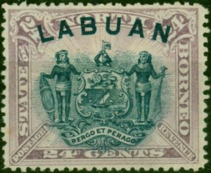 Labuan 1894 24c Pale Mauve SG73a P.13.5 Fine MM