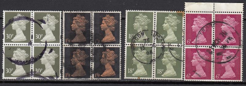 Great Britain - 1970/2010 Machins block of four - (839)