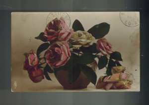 1912 Russia Picture Postcard Cover to Etienne France Flowers