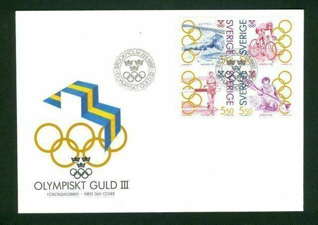 Sweden. FDC Cachet. 1992 Olympic Gold  # III.  Engraver Martin  Morck