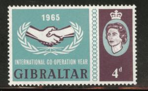 Gibraltar Scott 170 MH* 1965 Cooperation year key stamp