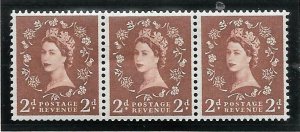 S40k 2d Wilding Multi Crown on Cream listed variety strip of 3 UNMOUNTED MINT 