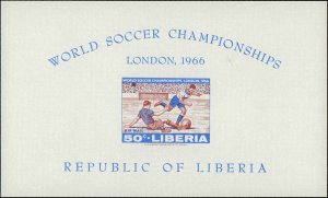 1966 Liberia #C172a, Complete Set, Souvenir Sheet, Imperforated, Never Hinged