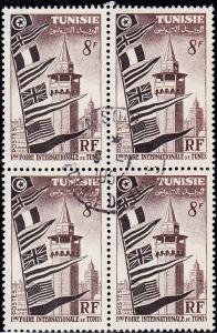 Tunisia - 1953 - Scott #231 - used block of 4 - Tunis Fair