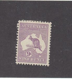 AUSTRALIA (MK3789) # 97 VF-MH 9d  1913 KANGAROO & MAP /VIOLET  CAT VALUE $75