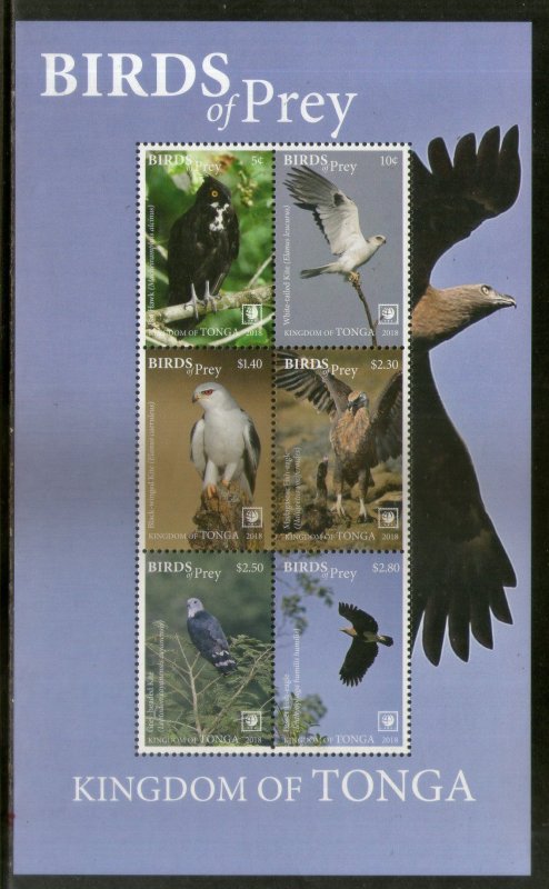 Tonga 2018 Birds of Prey Eagle Wildlife Sheetlet MNH # 9074