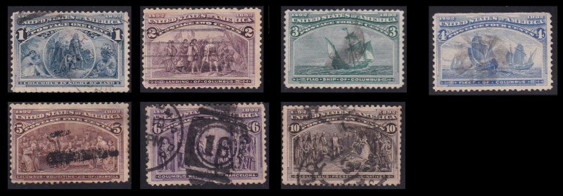 US 230-236, Used Columbian Issues