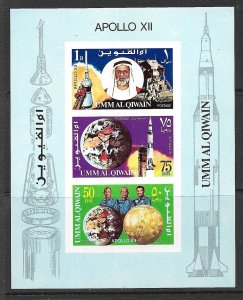 UMM AL QIWAIN 1969 Apollo XII Space Souvenir Sheet Mi.BLK19 MNH