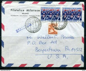 Italy 1965 Cover to USA Pair 12129