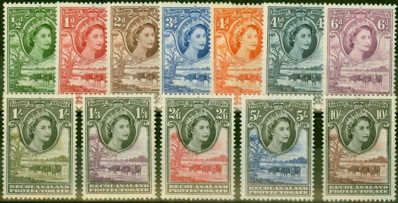 Bechuanaland 1955-58 Set of 12 SG143-153 Fine & Fresh MM 