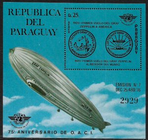 Paraguay Michel #BL334 MNH S/Sheet - Zeppelin