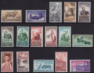 Spain 1960 Full Set Toros-Tauromaquia Sc#909-920,C159-162 MNH Luxe