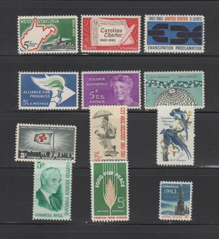 US,1230-1241,1963,COMPLETE YEAR,MNH, COLLECTION MINT NH,OG