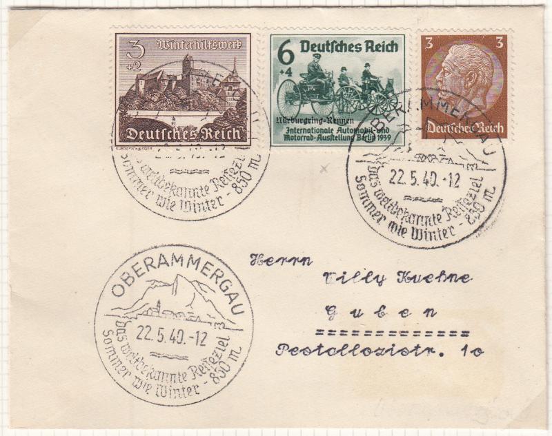 Germany - 1939 overprinted Auto Races Postal History collection on Album pages