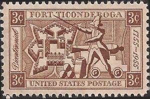 # 1071 MINT NEVER HINGED FORT TICONDEROGA