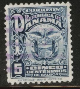 Panama  Scott 237 used coat of arms stamp Similar Cancel