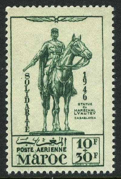 French Morocco CB25, MNH. Statue of Marshal Lyautey, 1946