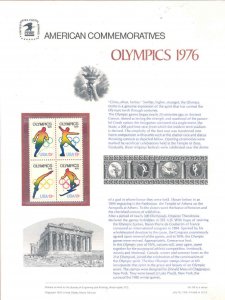 UNITED STATES COMMEMORATIVE PANE 1976 OLYMPICS 