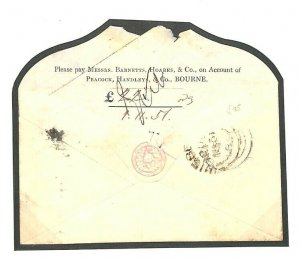 GB Cover Penny Pink Private Bank IMPRINT STATIONERY *Bourne* Lincs 1851 GV260