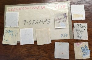 1942 Czechoslovakia Set of 9 Used 65-66.68-72.75-78