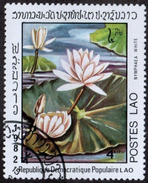 Laos 371 - Cto - 4k Water Lily (1982)