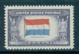 912 5c Flag of Luxembourg Fine MNH