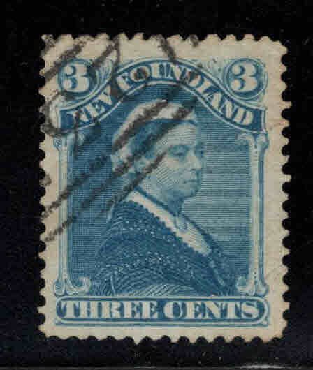NEWFOUNDLAND Scott 49 Used Blue Queen Victoria stamp