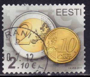 Estonia, 2011, Accession to Euro, 2.10eu, #687, used++