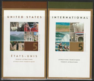 Canada 2003 Tourist Attractions US & Intl., Scott No(s). 1989-1990 MNH Booklets