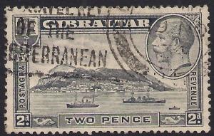 Gibraltar 1931 KGV 2d Pale Grey SG 112 Perfs 14 ( J1377 )