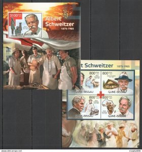 2012 Guinea-Bissau Great Humanists Red Cross Albert Schweitzer Bl+Kb ** Bc499