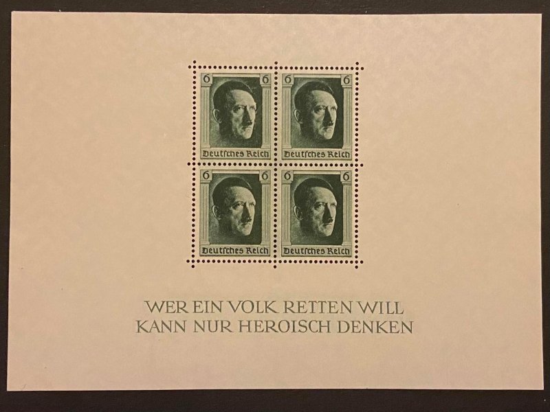 Germany 1937 #B102 Mi Block 7 VF Souvenir Sheet Mint NH