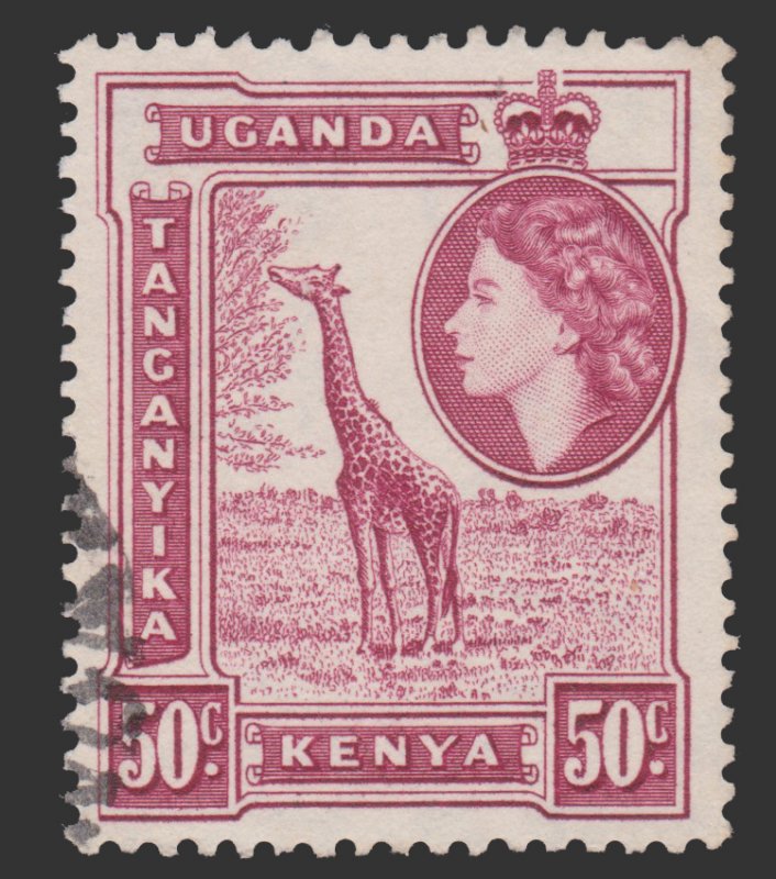 BRITISH EAST AFRICA KENYA UGANDA AND TANGANYIKA 1954. SCOTT # 110. USED