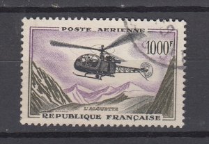 J47951 JL Stamps 1957-9 france hv of set used #c36 hrlicopter