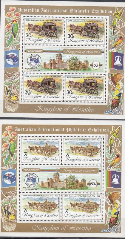 Lesotho - 1984 History of the Post Sc# 448a/451a - MNH (2038)