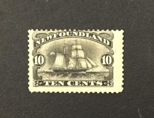 NEWFOUNDLAND   59   1887 Schooner sailing ship, F, OG, MH, CV $140.