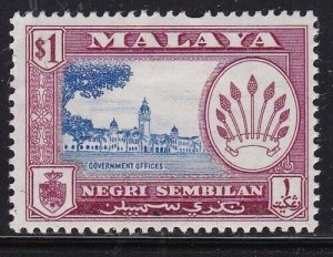 Album Treasures Malaya Negri Sembilan Scott # 72  $1  Government House  Mint LH