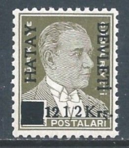 Hatay #10 NH Turkish Issue Surcharged 12 1/2ku On 20ku