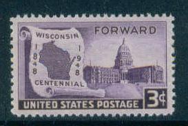 957 3c Wisconsin Fine MNH