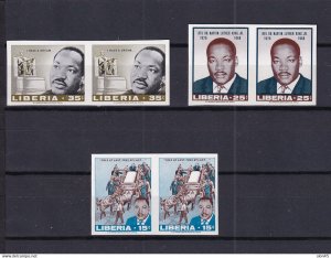 Liberia 1968 Martin Luther King Horizontal Imperf Pair MNH 15979