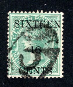 Ceylon #83,  F/VF, Used, CV $10.00 ....  1290064