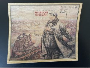 2019 Togo Mi. Bl. 2002 Mao Tse-Tung Zedong China Wooden Wooden Wooden Veneer-