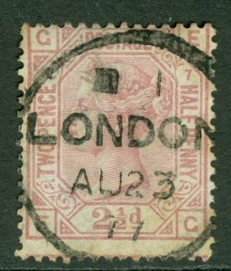 Sg 141 21⁄2 D Pink Purple Plate 7. Finely Used With An Upright London CDS-