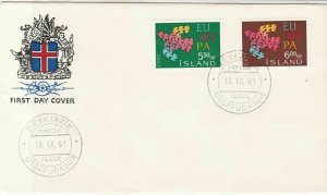 Europa Iceland 1961 Reykjavik Cancels Crest Picture FDC 2x Stamps Cover Ref25967