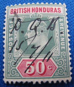 BRITISH HONDURAS 1906  -  SCOTT # 68  USED     (b20)