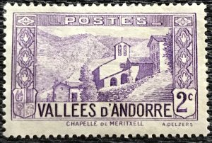 French Andorra *MH* #24 Single Chapel of Meritxell SCV $.90 L23