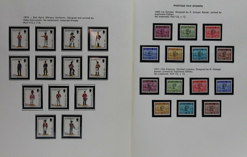 GB Guernsey 1969/85 strong collection of complete sets and sheetlets UM Stamps