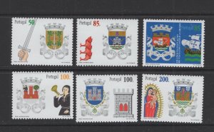 Portugal #2249-54  (1998 Portuguese District Arms set) VFMNH CV $7.20