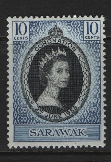 SARAWAK, 196, HINGED, 1953, CORONATION ISSUE