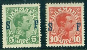 DENMARK #M1-2 (168-9) Complete set, og, hinged, VF, Scott $35.00